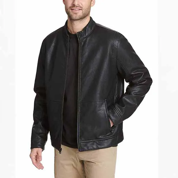 Áo Khoác Da Nam Dockers The Dylan Faux Leather Racer Jacket Màu Đen - Thời trang - Vua Hàng Hiệu