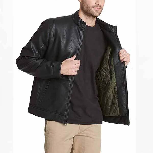 Áo Khoác Da Nam Dockers The Dylan Faux Leather Racer Jacket Màu Đen - Thời trang - Vua Hàng Hiệu