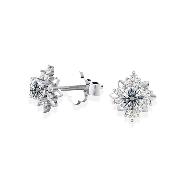 Khuyên Tai Jemmia Diamond Nữ 18K VBT2021062060 Vàng Trắng Đính Kim Cương (Giá Chưa Bao Gồm Đá Chủ) - Trang sức - Vua Hàng Hiệu