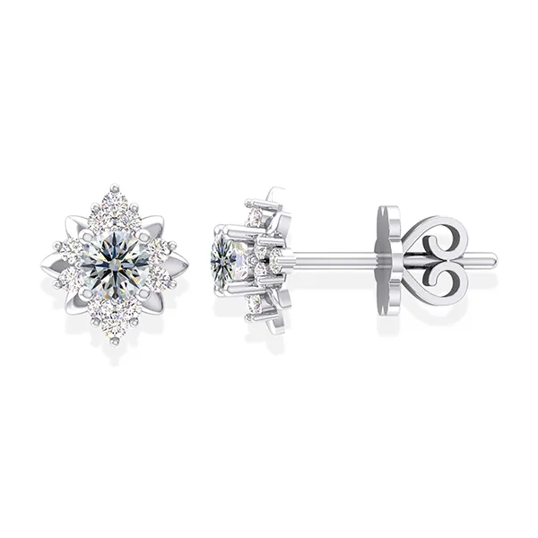 Khuyên Tai Jemmia Diamond Nữ 18K VBT2021062060 Vàng Trắng Đính Kim Cương (Giá Chưa Bao Gồm Đá Chủ) - Trang sức - Vua Hàng Hiệu