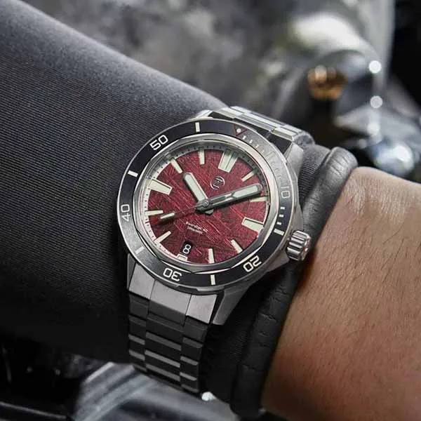 Đồng Hồ Nam Zelos Swordfish 40mm Ti Blood Moon Meteorite Màu Bạc Mặt Đỏ - Đồng hồ - Vua Hàng Hiệu