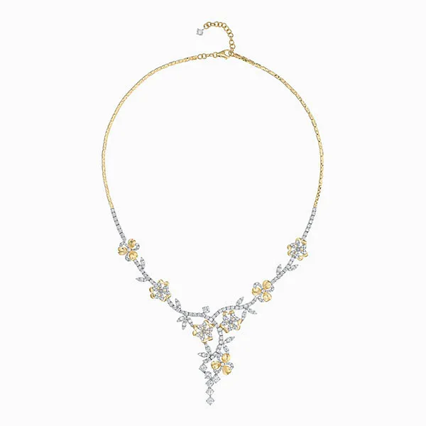 Dây Chuyền CZ Lộc Phúc Fine Jewelry VFH1008ANWWY.06 Trắng Vàng