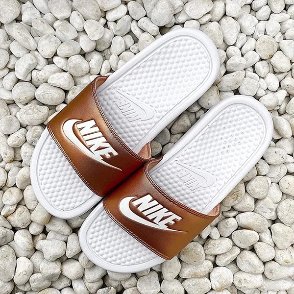 Dép Nike Benassi Bronze Màu Nâu Trắng - Dép - Vua Hàng Hiệu