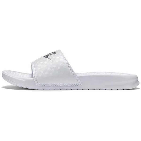Dép Nike Benassi Just Do It White/Silver Màu Trắng Bạc