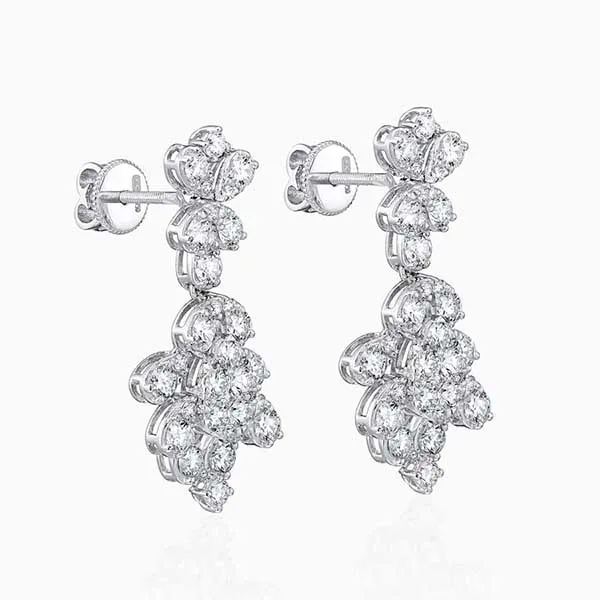 Khuyên Tai Lộc Phúc Fine Jewelry DFH0196AEW.WG01A Vàng Trắng Đính Kim Cương - Trang sức - Vua Hàng Hiệu