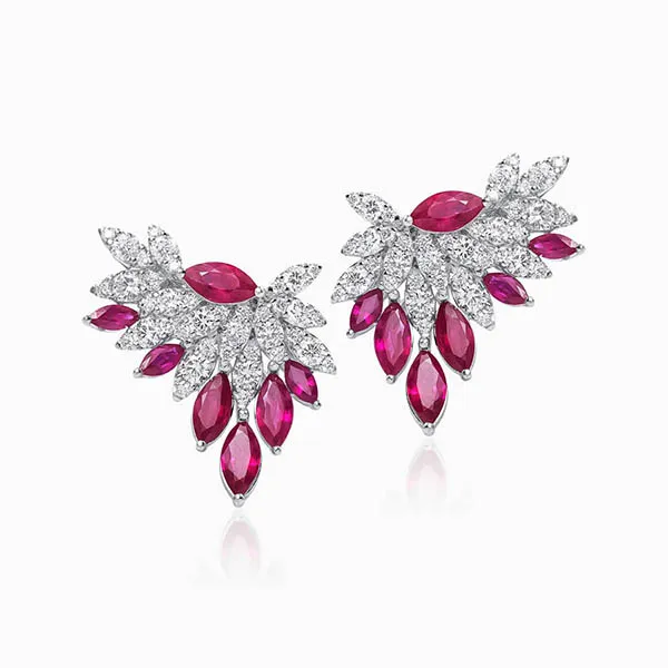 Khuyên Tai Lộc Phúc Fine Jewelry F1B.DEA0010E Vàng Trắng Đính Kim Cương - Trang sức - Vua Hàng Hiệu