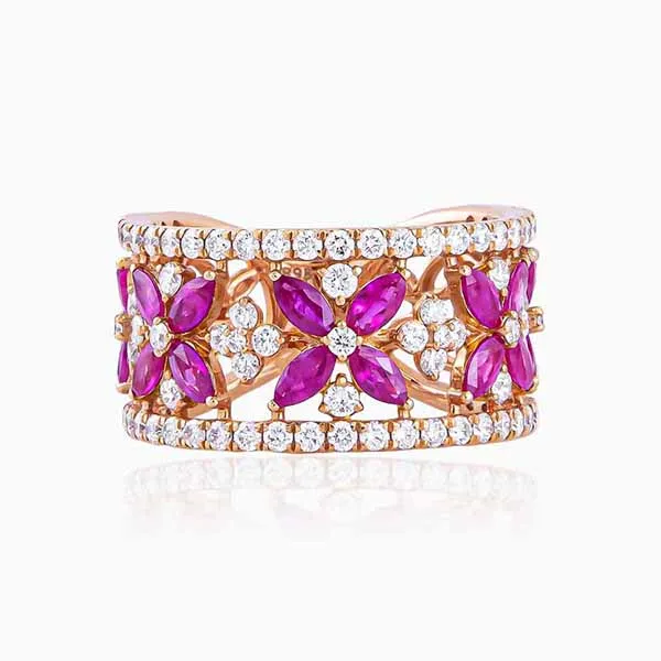 Nhẫn Lộc Phúc Fine Jewelry F1B.DFH0010RR Vàng Hồng Đính Kim Cương - Trang sức - Vua Hàng Hiệu