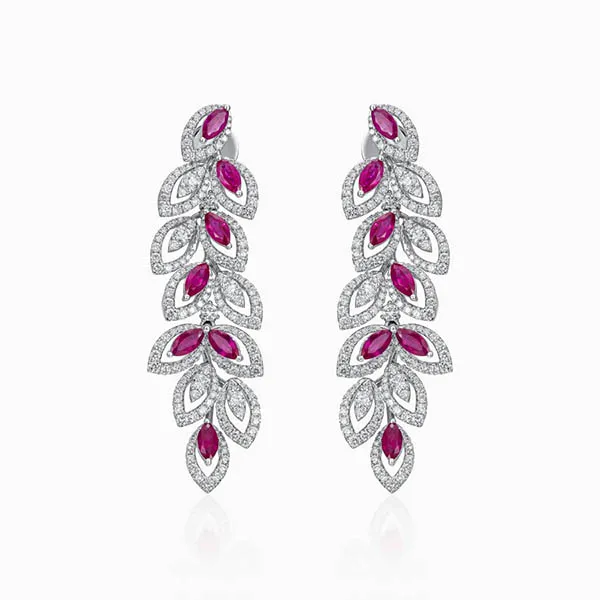 Khuyên Tai Lộc Phúc Fine Jewelry F1B.QSN0299E Vàng Trắng Đính Kim Cương - Trang sức - Vua Hàng Hiệu