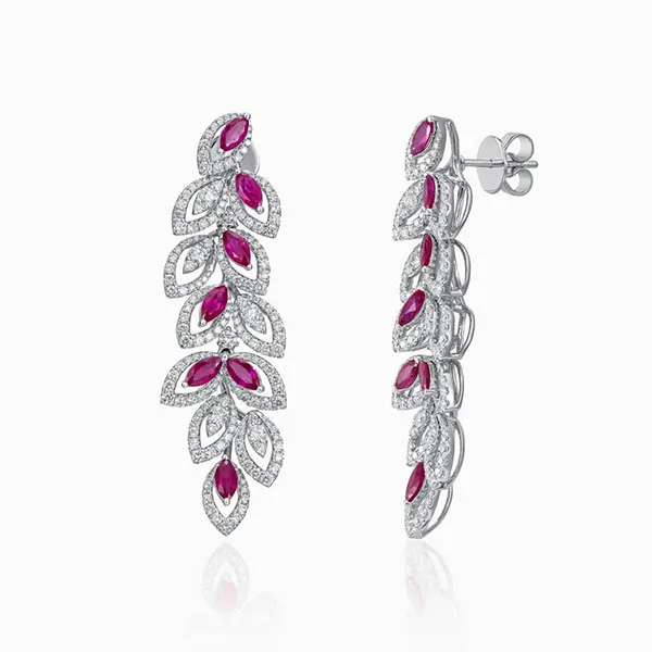 Khuyên Tai Lộc Phúc Fine Jewelry F1B.QSN0299E Vàng Trắng Đính Kim Cương - Trang sức - Vua Hàng Hiệu