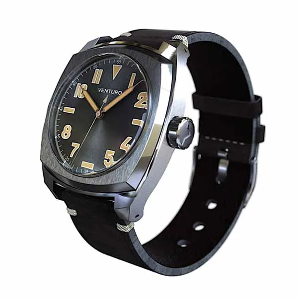 Đồng Hồ Nam Venturo Field Watch II Màu Đen Sunburst (+ 1 Canvas Strap)