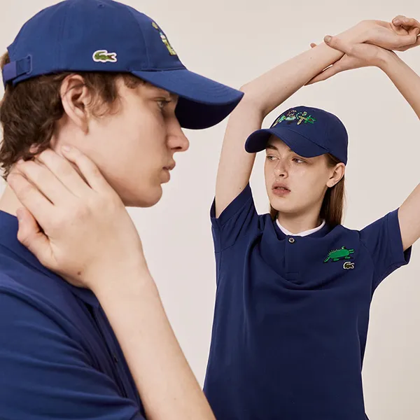 Mũ Lacoste X Jeremyville Unisex Desenli Saks Mavi Sapka Màu Xanh Blue