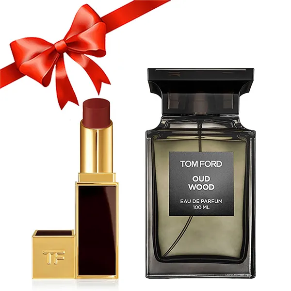 Combo Tom Ford (Nước Hoa Oud Wood 100ml + Son TF 24 Đỏ Đất) - Nước hoa - Vua Hàng Hiệu