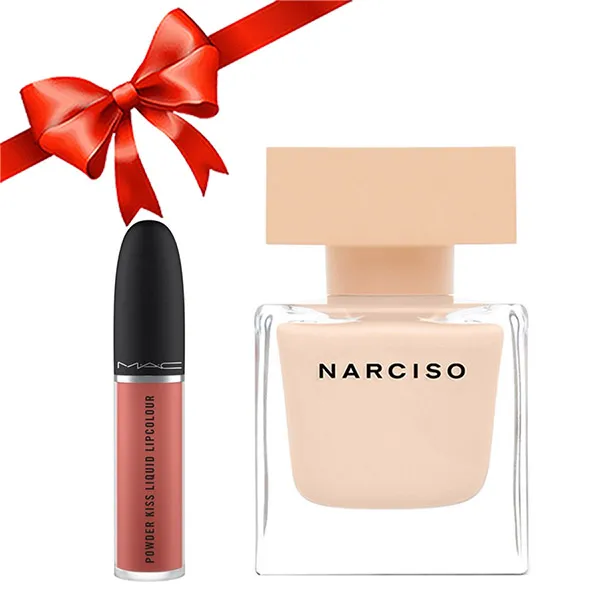 Combo Nước Hoa Narciso Poudree 90ml + Son Kem Mac 989 Mull It Over Cam Hồng Đất - Nước hoa - Vua Hàng Hiệu