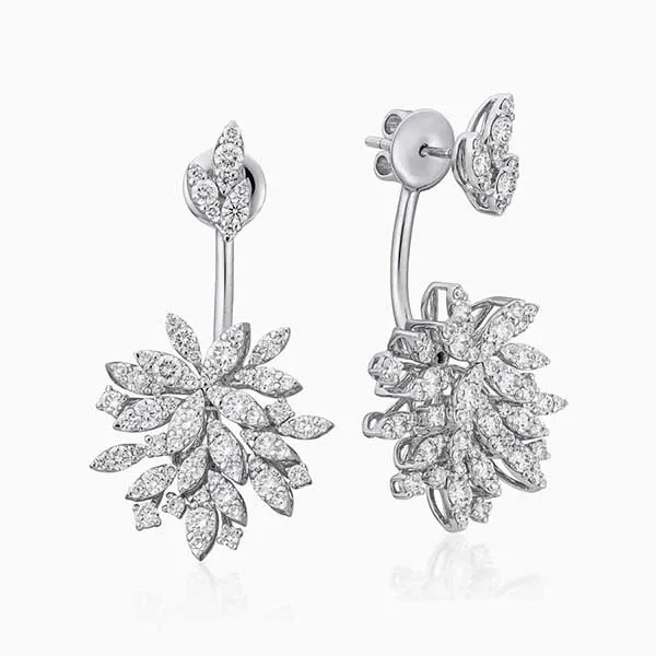 Khuyên Tai Lộc Phúc Fine Jewelry K1B.DEA0013E Vàng Trắng Đính Kim Cương - Trang sức - Vua Hàng Hiệu