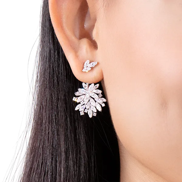 Khuyên Tai Lộc Phúc Fine Jewelry K1B.DEA0013E Vàng Trắng Đính Kim Cương - Trang sức - Vua Hàng Hiệu