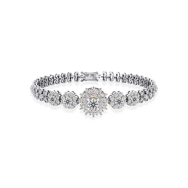 Vòng Đeo Tay Jemmia Diamond Nữ 18K VBT2021122433 Vàng Trắng Đính Kim Cương (Giá Chưa Bao Gồm Đá Chủ) - Trang sức - Vua Hàng Hiệu