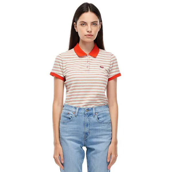 Áo Thun Polo Nữ Levi's Slim Polo Plumeria Enamel Orange 52599-0056 Kẻ Đỏ - Thời trang - Vua Hàng Hiệu