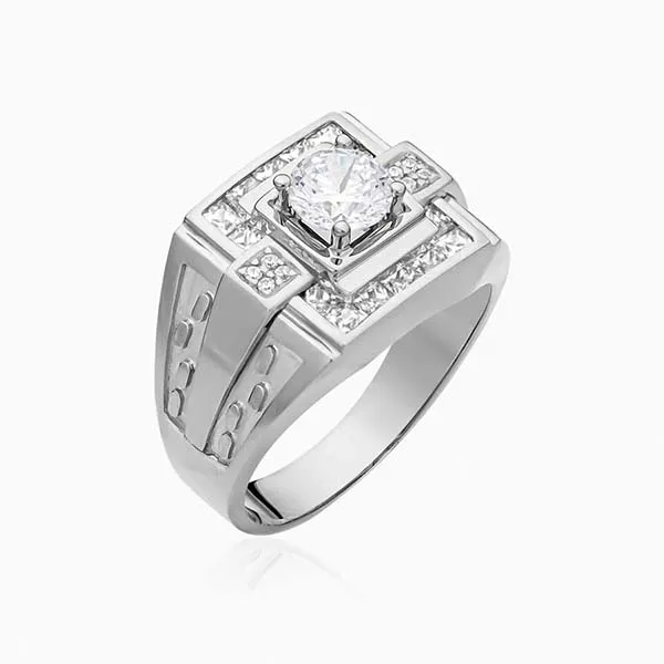 Nhẫn Lộc Phúc Fine Jewelry M1B.G901DR Vàng Trắng Đính Đá CZ - Trang sức - Vua Hàng Hiệu