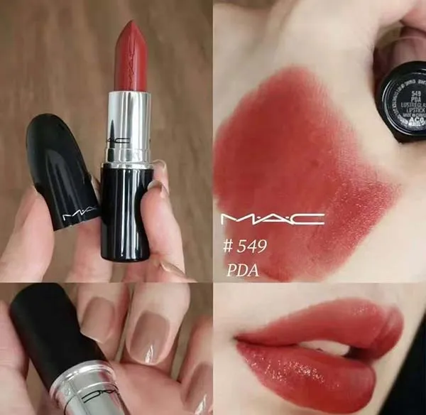 Son Mac Lustreglass Lipstick 549 PDA Màu Đỏ Đất