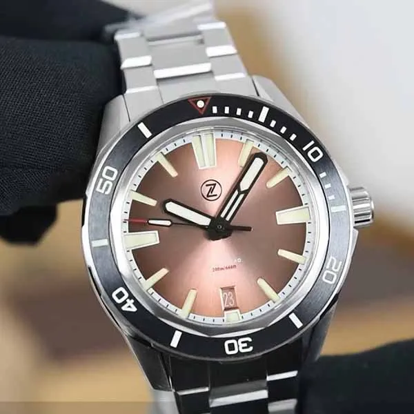 Đồng Hồ Nam Zelos Swordfish 40mm Ti Salmon Màu Bạc Phối Cam