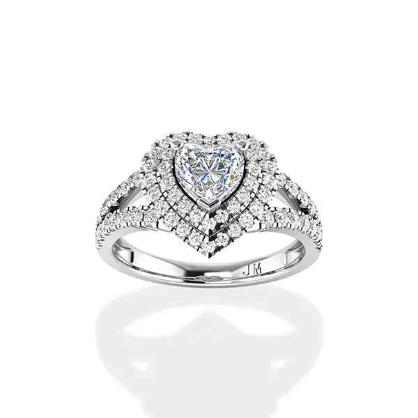 Nhẫn Cầu Hôn Jemmia Diamond 18K VNF2021082218 Vàng Trắng Đính Kim Cương (Giá Chưa Bao Gồm Đá Chủ) - Trang sức - Vua Hàng Hiệu