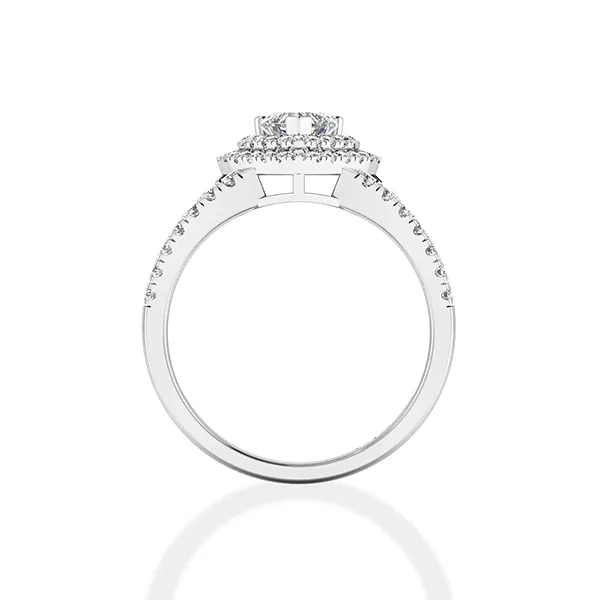Nhẫn Cầu Hôn Jemmia Diamond 18K VNF2021082218 Vàng Trắng Đính Kim Cương (Giá Chưa Bao Gồm Đá Chủ) - Trang sức - Vua Hàng Hiệu