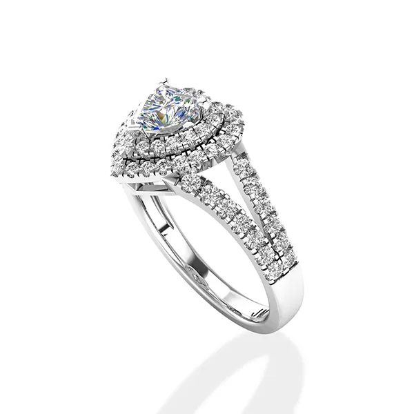 Nhẫn Cầu Hôn Jemmia Diamond 18K VNF2021082218 Vàng Trắng Đính Kim Cương (Giá Chưa Bao Gồm Đá Chủ) - Trang sức - Vua Hàng Hiệu