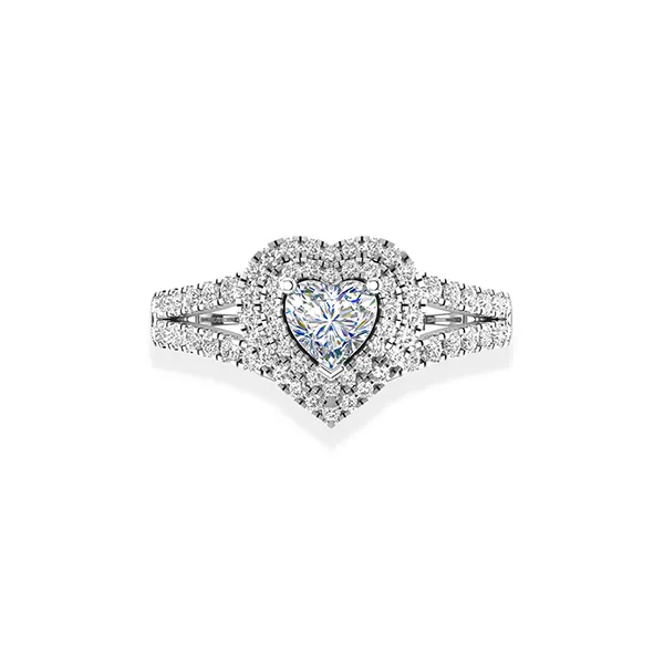 Nhẫn Cầu Hôn Jemmia Diamond 18K VNF2021082218 Vàng Trắng Đính Kim Cương (Giá Chưa Bao Gồm Đá Chủ) - Trang sức - Vua Hàng Hiệu