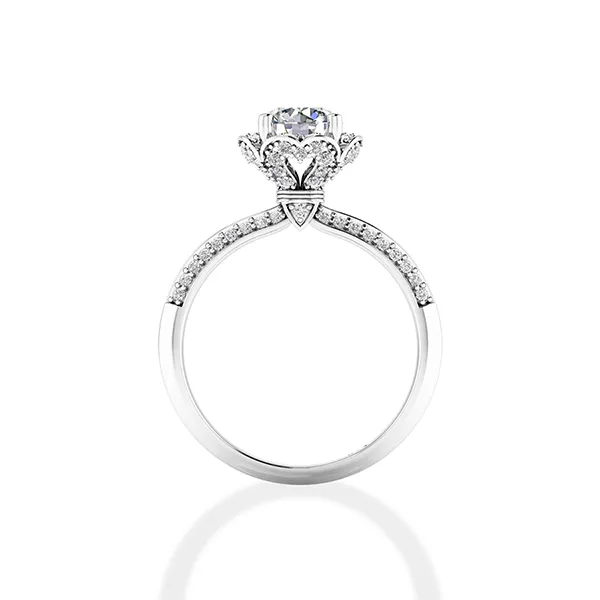 Nhẫn Cầu Hôn Jemmia Diamond 18K VNF2021092260 Vàng Trắng Đính Kim Cương (Giá Chưa Bao Gồm Đá Chủ) - Trang sức - Vua Hàng Hiệu