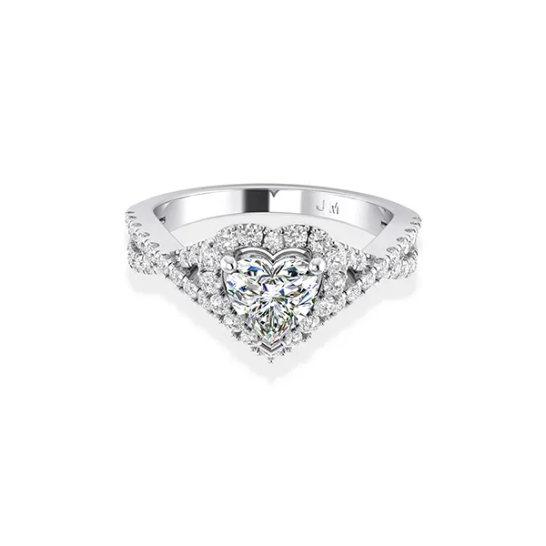 Nhẫn Cầu Hôn Jemmia Diamond 18K VNF2021082215 Vàng Trắng Đính Kim Cương (Giá Chưa Bao Gồm Đá Chủ)