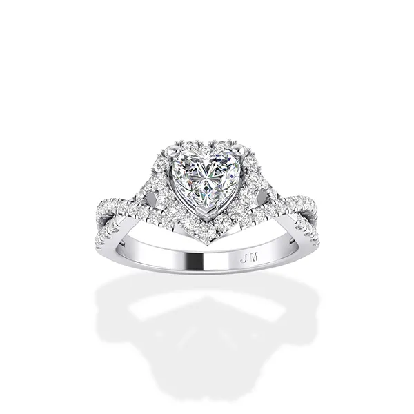 Nhẫn Cầu Hôn Jemmia Diamond 18K VNF2021082215 Vàng Trắng Đính Kim Cương (Giá Chưa Bao Gồm Đá Chủ)