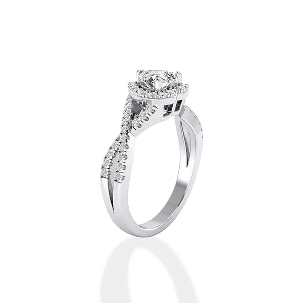 Nhẫn Cầu Hôn Jemmia Diamond 18K VNF2021082215 Vàng Trắng Đính Kim Cương (Giá Chưa Bao Gồm Đá Chủ)