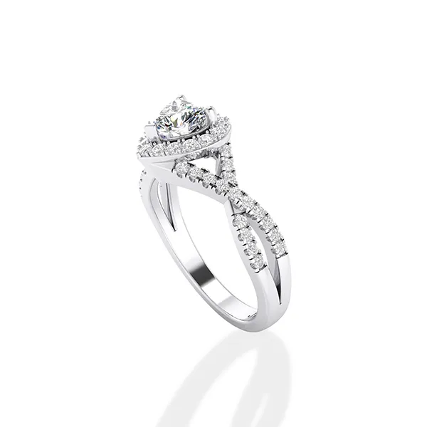 Nhẫn Cầu Hôn Jemmia Diamond 18K VNF2021082215 Vàng Trắng Đính Kim Cương (Giá Chưa Bao Gồm Đá Chủ)