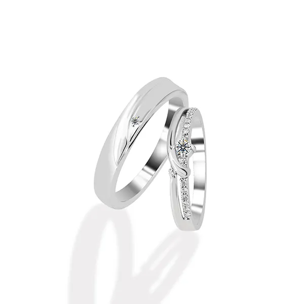 Nhẫn Cưới Kim Cương Jemmia Diamond 18K NC2021092309 Màu Trắng (Giá Chưa Bao Gồm Đá Chủ) - Trang sức - Vua Hàng Hiệu