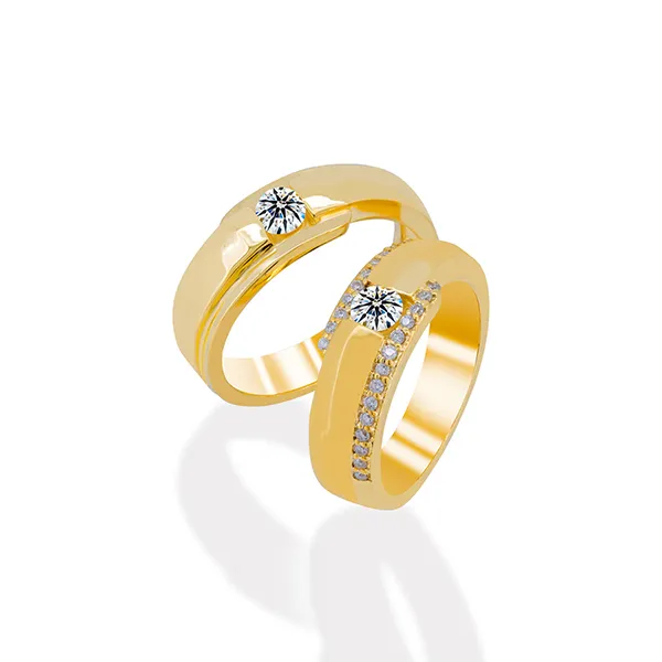 Nhẫn Cưới Kim Cương Jemmia Diamond 18K NC2021092314 Màu Vàng (Giá Chưa Bao Gồm Đá Chủ) - Trang sức - Vua Hàng Hiệu