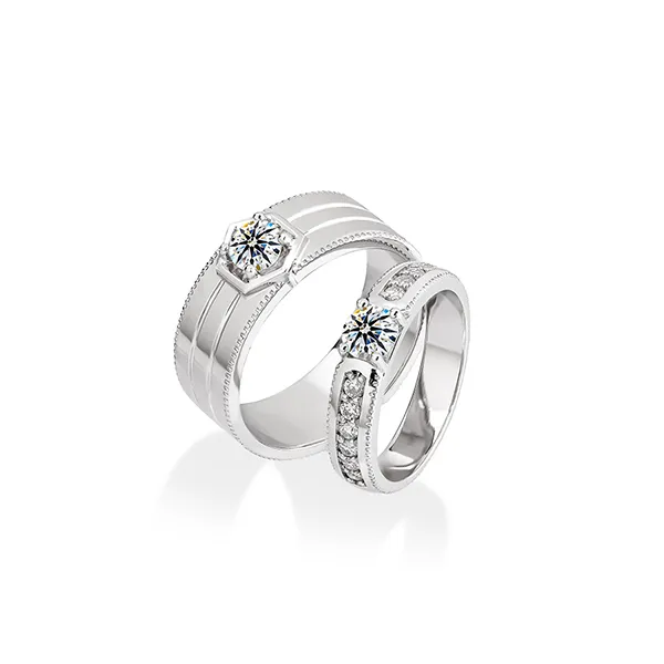 Nhẫn Cưới Kim Cương Jemmia Diamond 18K NC2021102333 Màu Trắng (Giá Chưa Bao Gồm Đá Chủ) - Trang sức - Vua Hàng Hiệu