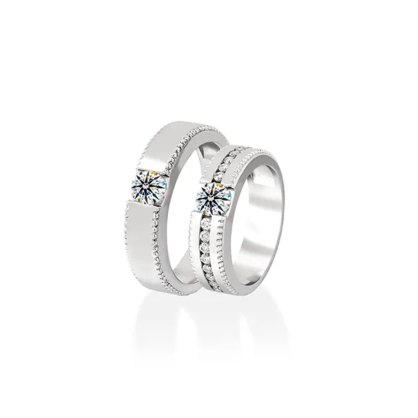Nhẫn Cưới Kim Cương Jemmia Diamond 18K NC2021102334 Vàng Trắng (Giá Chưa Bao Gồm Đá Chủ) - Trang sức - Vua Hàng Hiệu