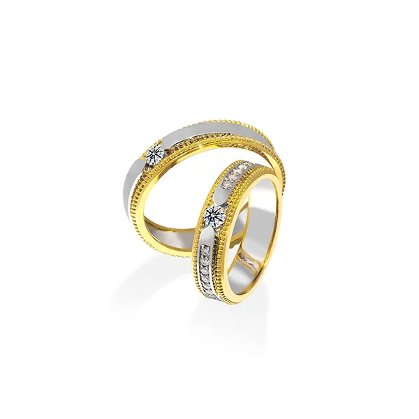 Nhẫn Cưới Kim Cương Nữ Jemmia Diamond 18K NC2021102335 Màu Vàng (Giá Chưa Bao Gồm Đá Chủ) - Trang sức - Vua Hàng Hiệu