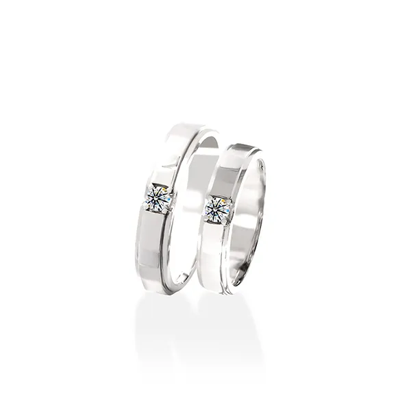 Nhẫn Cưới Kim Cương Jemmia Diamond 18K NC2021102338 Vàng Trắng (Giá Chưa Bao Gồm Đá Chủ) - Trang sức - Vua Hàng Hiệu