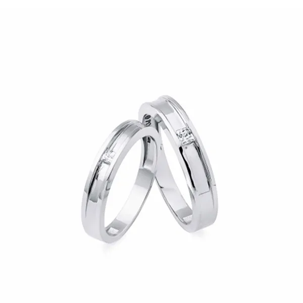 Nhẫn Cưới Phú Quý WD832688 Vàng Trắng