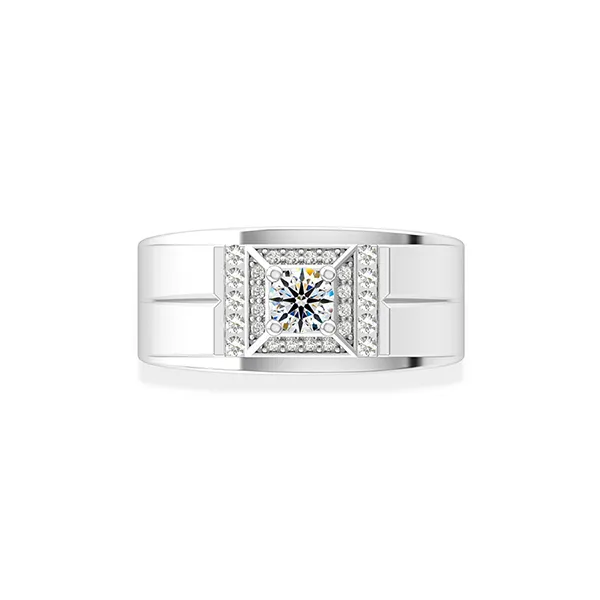 Nhẫn Jemmia Diamond Nam 18K VNM2021072193 Vàng Trắng Đính Kim Cương (Giá Chưa Bao Gồm Đá Chủ) - Trang sức - Vua Hàng Hiệu