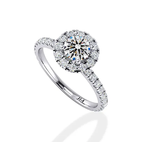 Nhẫn Kim Cương Jemmia Diamond Nữ 18K VNF2021122428 Vàng Trắng (Giá Chưa Bao Gồm Đá Chủ)