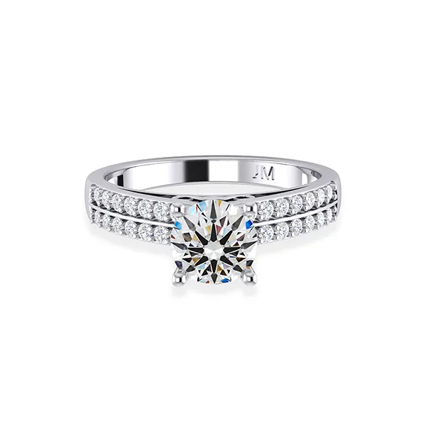 Nhẫn Jemmia Diamond Nữ 18K VNF2021122439 Vàng Trắng Đính Kim Cương (Giá Chưa Bao Gồm Đá Chủ) - Trang sức - Vua Hàng Hiệu