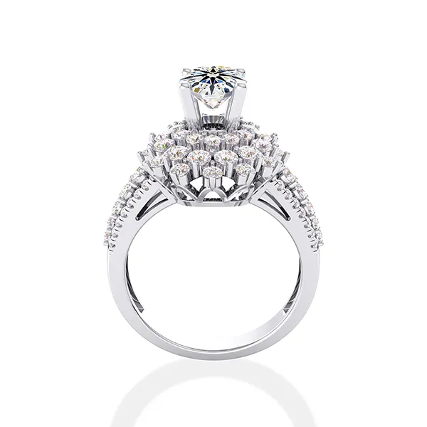 Nhẫn Jemmia Diamond Nữ 18K VNF2021072135 Vàng Trắng Đính Kim Cương (Giá Chưa Bao Gồm Đá Chủ) - Trang sức - Vua Hàng Hiệu