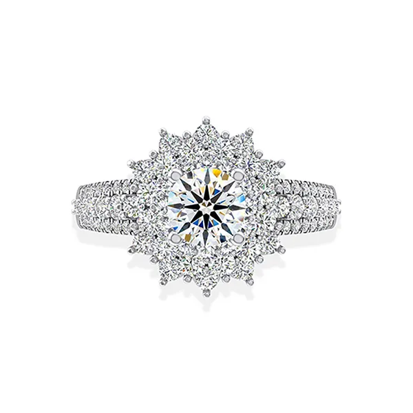 Nhẫn Jemmia Diamond Nữ 18K VNF2021072135 Vàng Trắng Đính Kim Cương (Giá Chưa Bao Gồm Đá Chủ) - Trang sức - Vua Hàng Hiệu