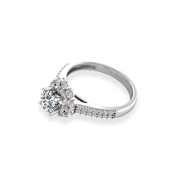 Nhẫn Jemmia Diamond Moissanite Nữ 14K NF2021102348 Vàng Trắng (Giá Chưa Bao Gồm Đá Chủ)