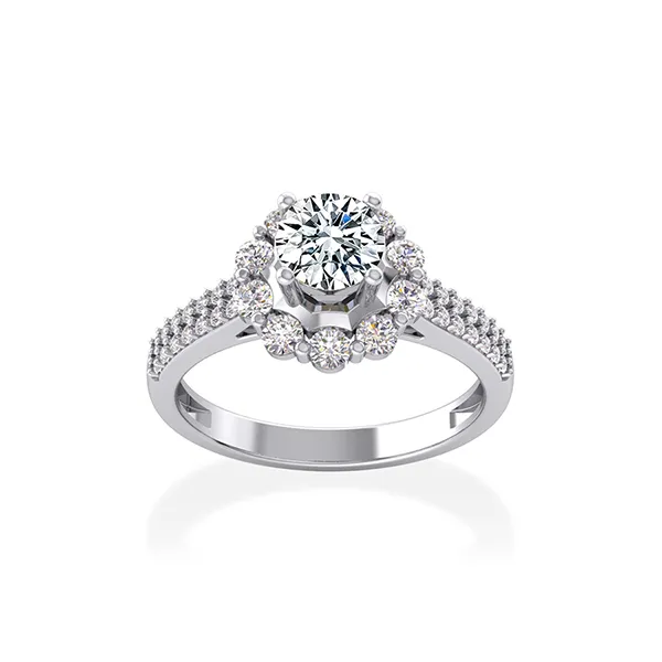Nhẫn Jemmia Diamond Moissanite Nữ 14K NF2021102348 Vàng Trắng (Giá Chưa Bao Gồm Đá Chủ)