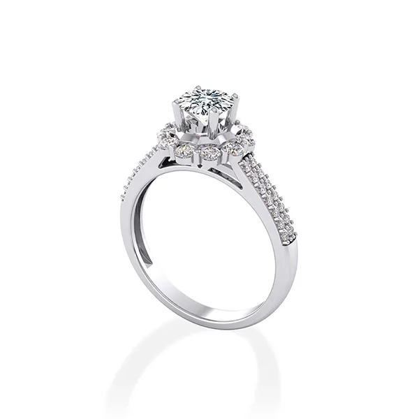 Nhẫn Jemmia Diamond Moissanite Nữ 14K NF2021102348 Vàng Trắng (Giá Chưa Bao Gồm Đá Chủ)