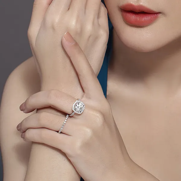 Nhẫn Jemmia Diamond Nữ 18K NF2020110626 Vàng Trắng Đính Kim Cương (Giá Chưa Bao Gồm Đá Chủ) - Trang sức - Vua Hàng Hiệu