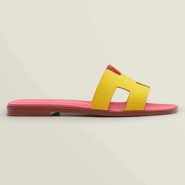 Dép Hermès Sandal Oran Màu Hồng Vàng